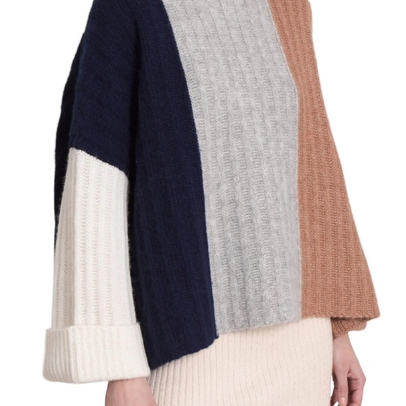 ELEVEN SIX Talia Mock Neck Alpaca Blend Poncho Sweater Medium/Large - Picture 6 of 11